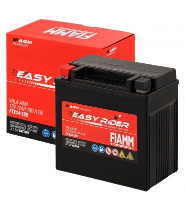 BATTERIA FIAMM 12 AMPERE (10h) AGM PER MOTO FTX14-12B