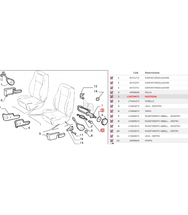 120578673 MOSTRINA ORIGINALE FIAT