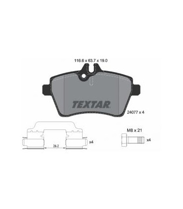 Kit pastiglie freno  MERCEDES CLASSE A-B TEXTAR 2407702
