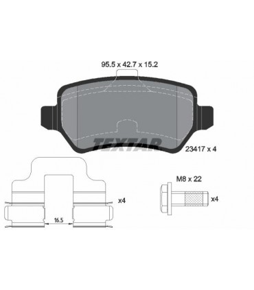 Kit pastiglie freno OPEL ASTRA-CORSA-MERIVA  TEXTAR 2341702