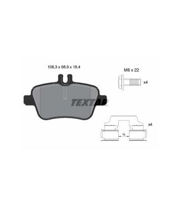 Kit pastiglie  MERCEDES CLASSE A-B-CLA-GLA-SLC-  TEXTAR 2484801