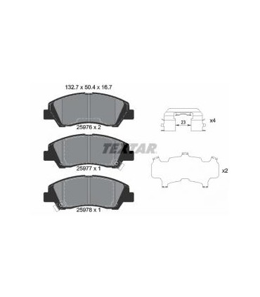 TEXTAR Kit pastiglie freno, Freno a disco  con segnalatore acustico usura, con accessori Numero articolo: 2597601