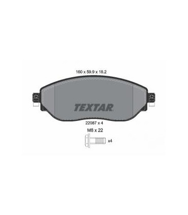 Kit pastiglie freno FIAT TALENTO-OPEL VIVARO-RENAULT TRAFIC  TEXTAR 2208701