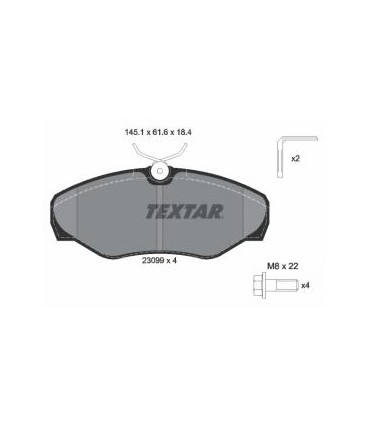 TEXTAR Kit pastiglie freno, Freno a disco  Con contatto segnalazione usura, con bulloni pinza freno Numero articolo: 2309902