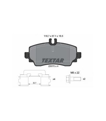 Kit pastiglie freno MERCEDES CLASSE A TEXTAR 2307004