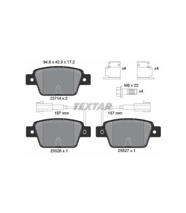 TEXTAR Kit pastiglie freno, Freno a disco  con sensore usura integrato Numero articolo: 2371403