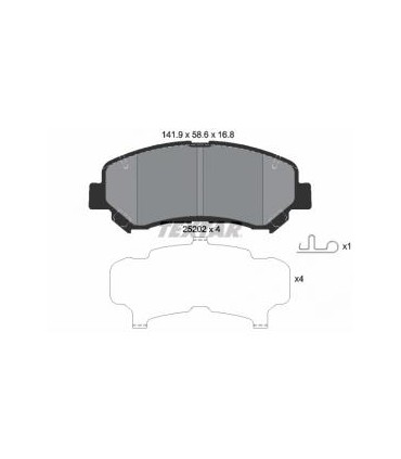 TEXTAR Kit pastiglie freno, Freno a disco  Con contatto segnalazione usura Numero articolo: 2520201