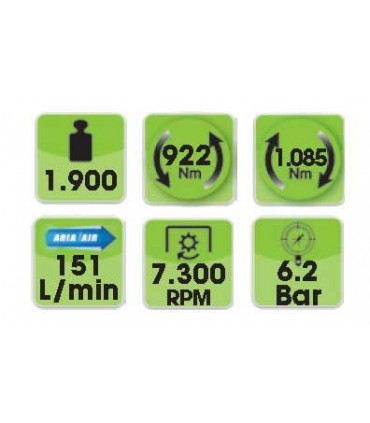 Fasano Tools FGA 309 - Avvitatore ad aria con attacco quadro da 1/2'