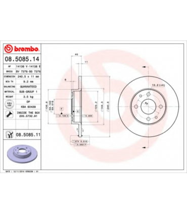 DISCHI FRENO BREMBO---08.5085.14