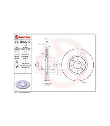 COPPIA DISCHI FRENO BREMBO---09.9613.10