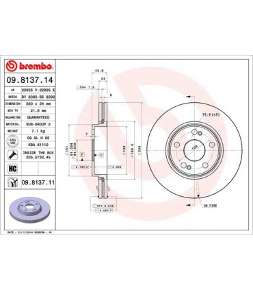 COPPIA DISCHI FRENO BREMBO---09.8137.14