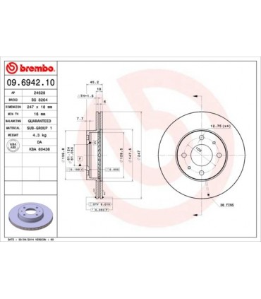 COPPIA DISCHI FRENO BREMBO 09.6942.10