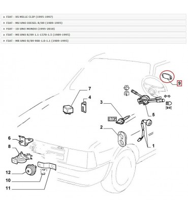 RIVESTIMENTO CLACSON FIAT UNO-UNO TURBO IE ORIGINALE 181490280