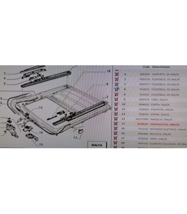 Tettuccio panoramico Fiat Tipo Tempra Dispositivo 7638547  Dispositivo tetto