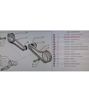 PULEGGIA DISTRIBUZIONE ASPIRAZIONE DX ALFA ROMEO 33 -145 -146 COD 60515036