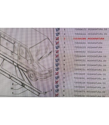 MODANATURA PROTEZIONE ESTERNA ANTERIORE FIAT DUCATO - FIAT 735306286