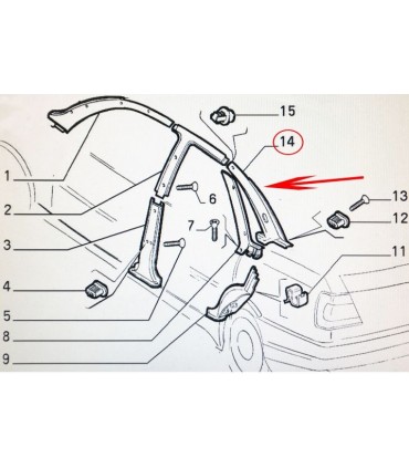 Fiat Tempra Rivestimento Interno Montante Posteriore Sinistro 181449280