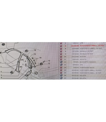 Fiat Tempra Rivestimento Interno Montante Posteriore destro181449380