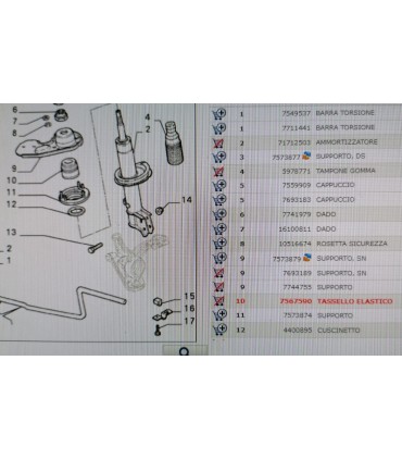 SUPPORTO AMMORTIZZATORI ANTERIORI FIAT UNO E TURBO - 7567590