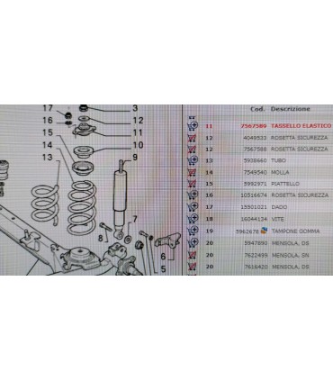 SUPPORTO AMMORTIZZATORE POSTERIORE FIAT UNO TURBO 1.3 1.4 TURBO I.E 7567589 ORIGINALE