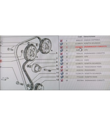 FIAT 7554195 INGRANAGGIO CONDOTTO DISTRIBUZIONE