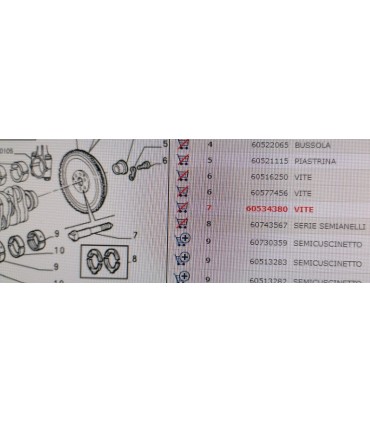 VITE ALBERO E VOLANO MOTORE ALFA ROMEO 75 codice 60534380