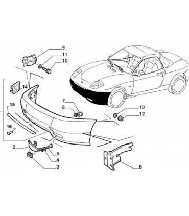 FIAT BARCHETTA STAFFA PARAURTI ANTERIORE SINISTRA NUOVO ORIGINALE 46731102