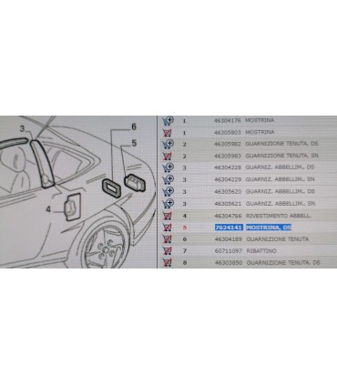 7624141	MOSTRINA POSTERIORE DESTRA COUPE'