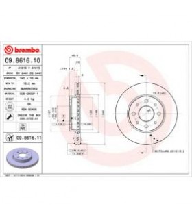 DISCHI FRENO BREMBO---09.8616.10