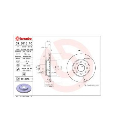DISCHI FRENO BREMBO---09.8616.10