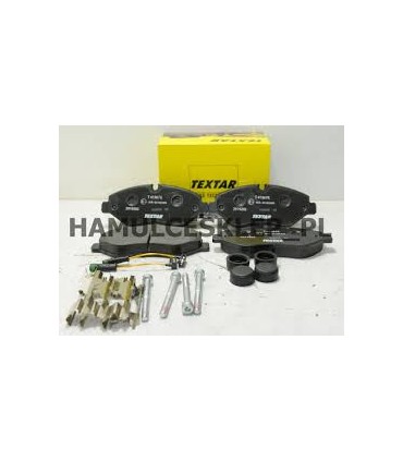 KIT PASTIGLIE FRENO, FRENO A DISCO CON CONTATTO SEGNALAZIONE USURA, CON BULLONI PINZA FRENO, CON ACCESSORI (TEXTAR 2919202)