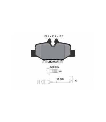 Kit pastiglie freno Mercedes Vito-Viano Con contatto segnalazione usura, con bulloni  TEXSTAR 2400801