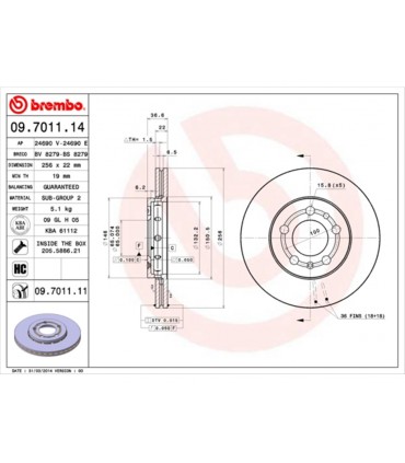 DISCHI FRENO BREMBO---09.7011.14