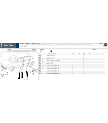 7743692 Adesivo nero porta post sx Fiat Punto 93-99 - Originale