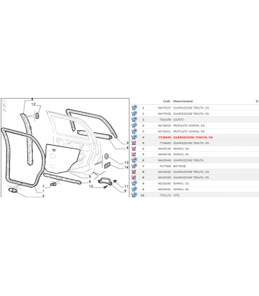 7738649  GUARNIZIONE TENUTA PER FIAT PUNTO ORIGINALE
