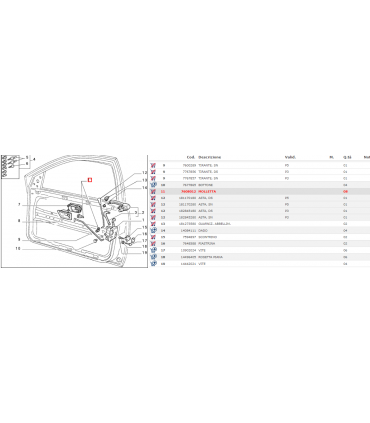 7608012 MOLLETTA PER FIAT TIPO E TEMPRA  ORIGINALE