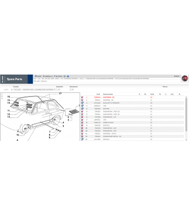 FIAT 126 BIS - GRIGLIA PRESA ARIA destra - ORIGINALE 7559310