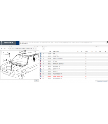 NASTRO ADESIVO ORIGINALE FIAT UNO TURBO PORTA ANTERIORE DESTRA FIAT 7653253