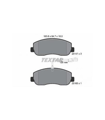 PATTINI Freno con sensore usura integrato OPEL MOVANO-RENAULT MASTER  TEXTAR 2514701