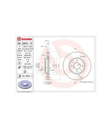 DISCHI FRENO BREMBO---09.5843.11