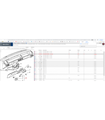 RIVESTIMENTO PLANCIA FIAT TIPO SPORT 16V IE COD. 182994580 NUOVO ORIGINALE