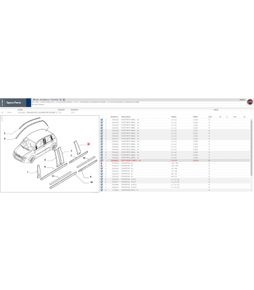 735554769 Rivestimento Montante Porta Posteriore Sinistra LANCIA Musa
