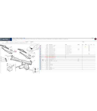 BRACCIO TERGICRISTALLO ANT. DX FIAT CINQUECENTO - SEICENTO ORIGINALE 7728294