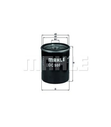 FILTRO OLIO FILTRO AD AVVITAMENTO (MAHLE ORIGINAL OC 986)