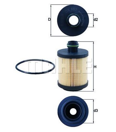 FILTRO OLIO CARTUCCIA FILTRO (MAHLE ORIGINAL OX 553D)