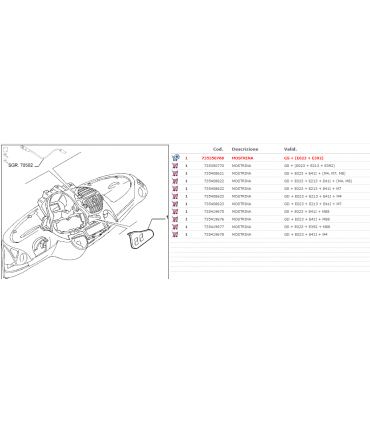 735350768 MOSTRINA PER FIAT MULTIPLA ORIGINALE