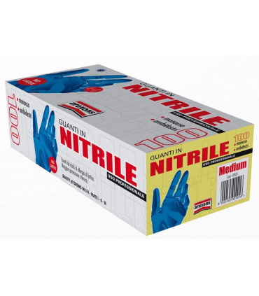 GUANTI DA LAVORO MONOUSO IN NITRILE BLU AREXONS confezione pz.100 - M