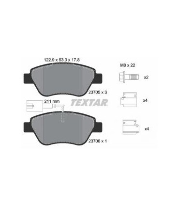 PASTIGLIA FRENO A DISCO FIAT DOBLO-IDEA-FIORINO-PANDA-PUNTO-LANCIA MUSA  TEXTAR 2370502
